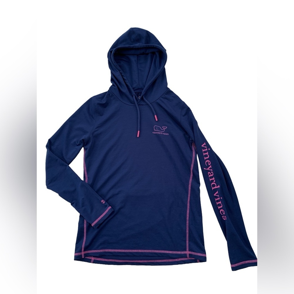 Vineyard Vines Size Small Navy and Pink Performance Hoodie